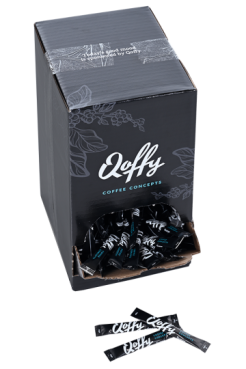 Qoffy suikersticks dispenser. Doos met 600 sticks à 4 gram suiker