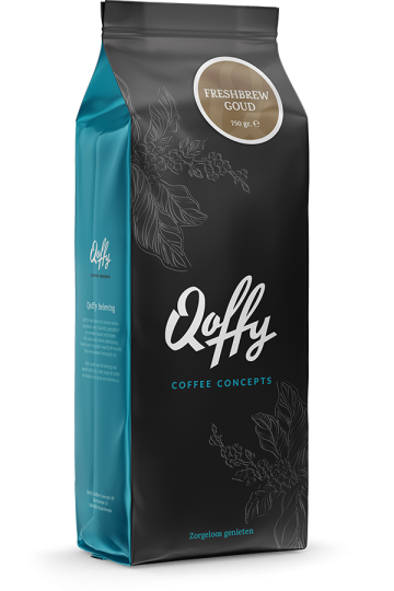 Qoffy | Filtermailing-koffie Freshbrew goud